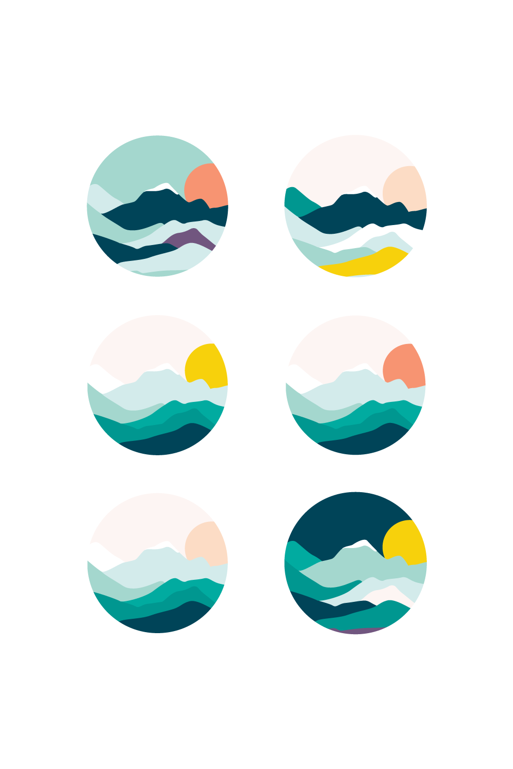 Colourful Icons for Mountain Inspired Brand