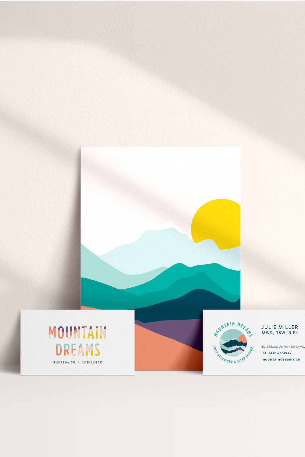 Colorful brand family logo design brand designer website designer mountains